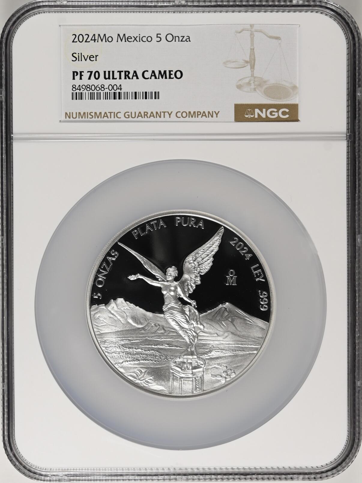 S&S Numismatic世界钱币-拍卖 第118期  墨西哥2024年 墨西哥自由女神 5盎司精制投资银币 NGC PF70UC