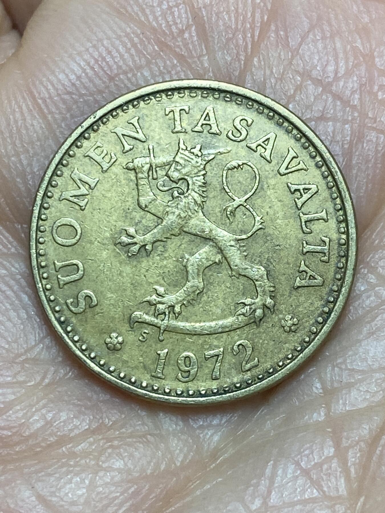 2026年第五场(总第一百七十四场）外国好品散币场(免佣金) 芬兰🇫🇮1972年10盆尼(S标)