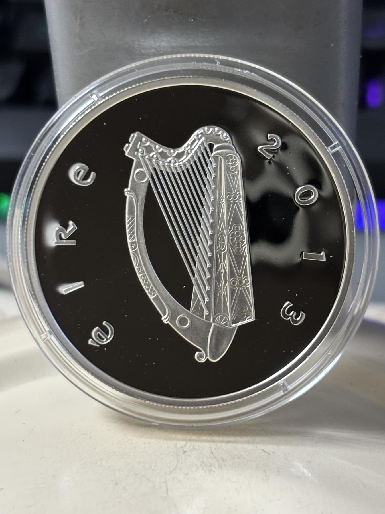 第187期拍卖 获奖币爱尔兰2013年欧洲之星作家詹姆斯乔伊斯银币，925银，28.28克，发行10000枚