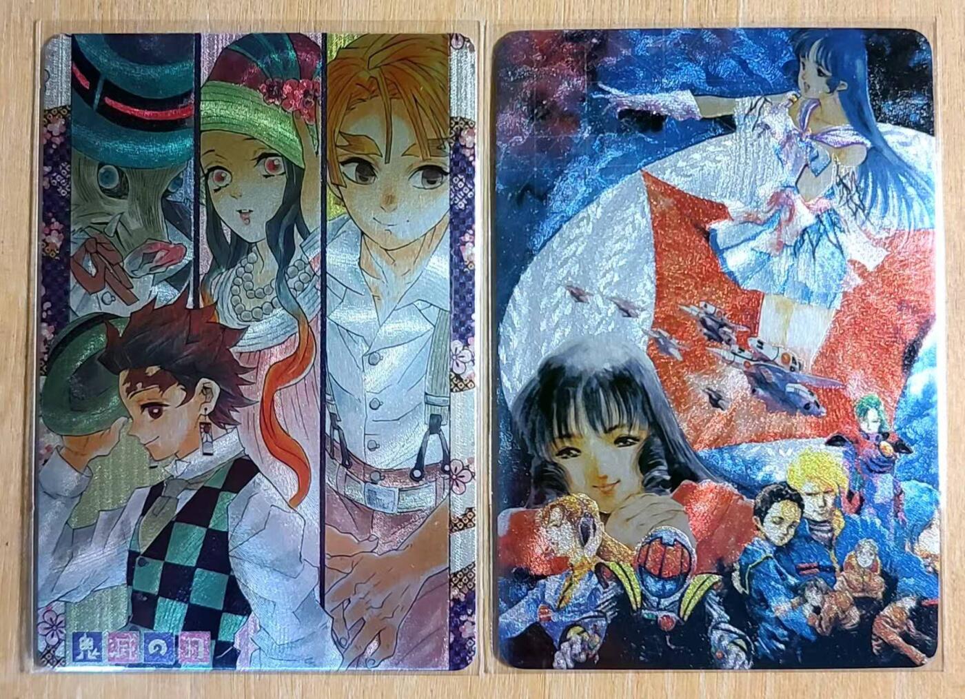 满200包邮！龙虎卡牌-七一场（满200元包邮，无佣金，每周六结拍，欢迎送拍） 粗闪2张  鬼灭之刃&超时空要塞