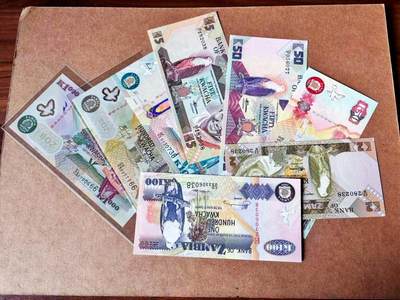 【Blue Auction】世界纸币精拍第773期——18级TOP拍卖/信誉/品质/专业/高效💫 - 【一组8张 含无47】赞比亚 2-1000科瓦查 全新UNC