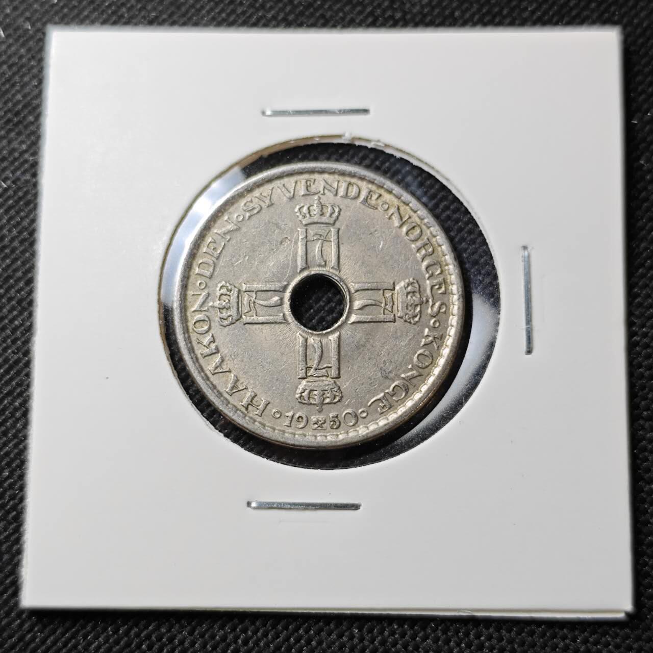KK钱币收藏小铺  第387期  2月预留时间 周末发货  1950挪威1克朗