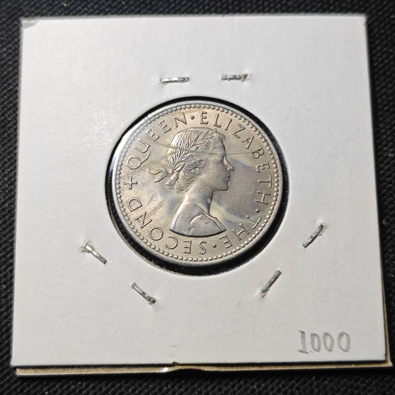 KK钱币收藏小铺  第399期  百期特拍（四拍之三）2月预留时间 周末发货   1957罗得西亚和尼亚萨兰1先令 好品