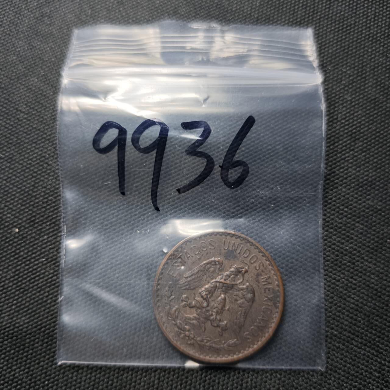 KK钱币收藏小铺  第399期  百期特拍（四拍之三）2月预留时间 周末发货  1925墨西哥2分铜币 带残光