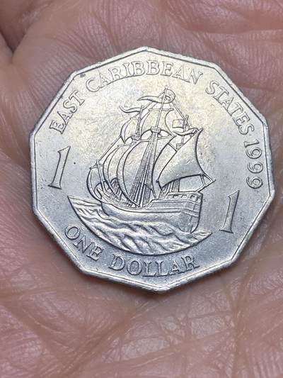 2026年第五场(总第一百七十四场）外国好品散币场(免佣金) - 东加勒比1999年1元(伊丽莎白二世中年花冠第二版)