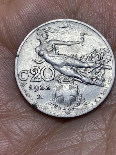 2026年第五场(总第一百七十四场）外国好品散币场(免佣金) - 意大利王国1922年20分(维托里奥·埃马努埃莱三世第二套)
