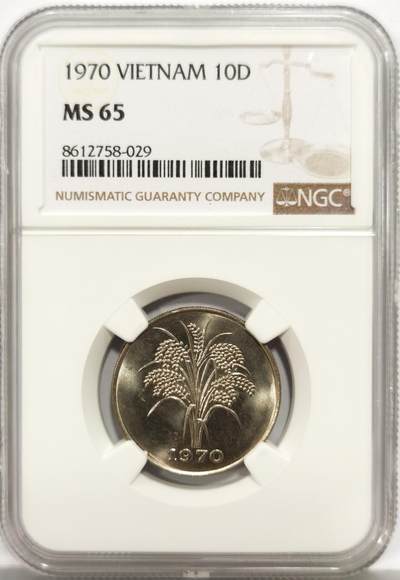 博洋堂世界钱币拍卖第156期（全场包邮） - NGC MS65 越南1970年水稻10DONG，高分一步到位