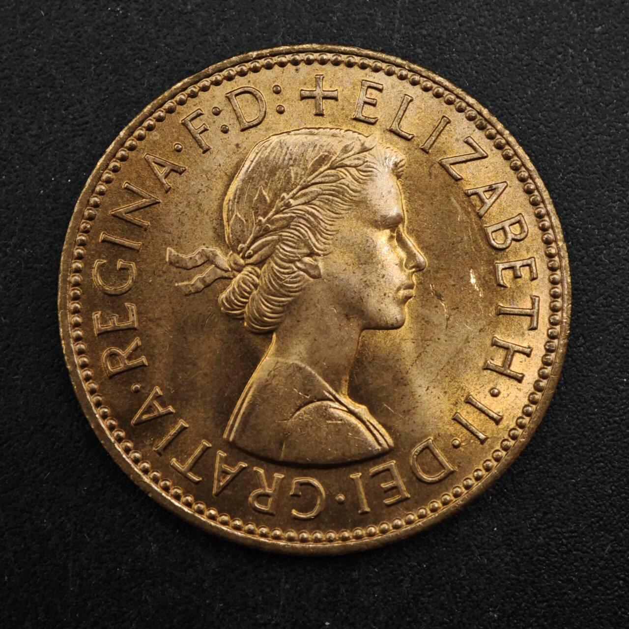 【淘币小摊】实时拍第八百四十三拍   散币场   满百包邮可预留二周 每周一统一发货   英国1964年半便士铜币