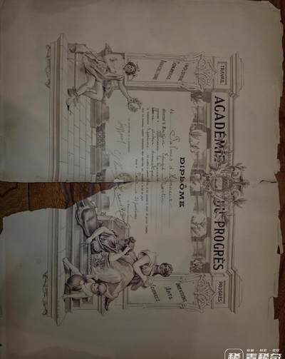 勋章杂货 - 法国“进步学院”（Académie du Progrès）颁发的文凭