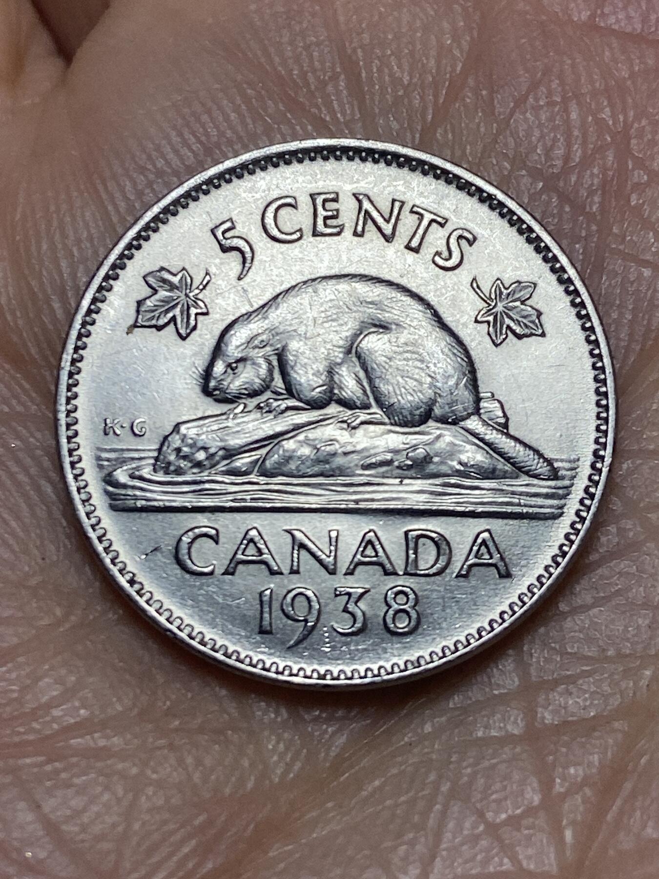 2026年第五场(总第一百七十四场）外国好品散币场(免佣金) 加拿大🇨🇦1938年5分(乔治六世第一版，发行量最少年份)