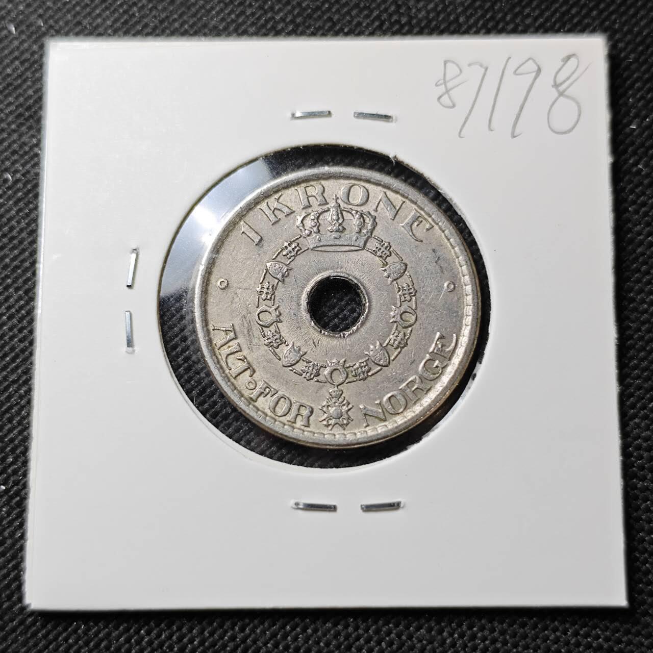 KK钱币收藏小铺  第387期  2月预留时间 周末发货  1950挪威1克朗