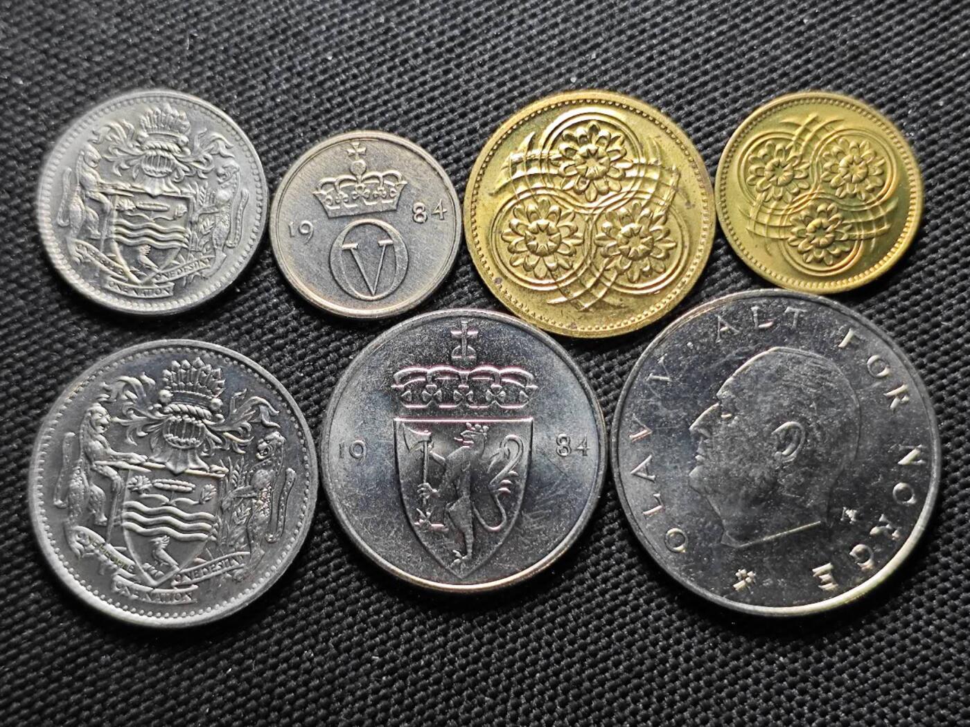 KK钱币收藏小铺  第387期  2月预留时间 周末发货  圭也那 挪威一组 好品