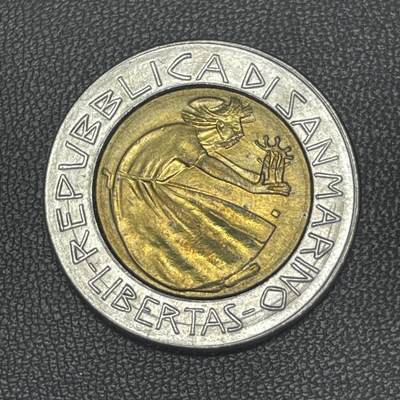 回流20260108 - 圣马力诺1985年500里拉双金属币 自由女神