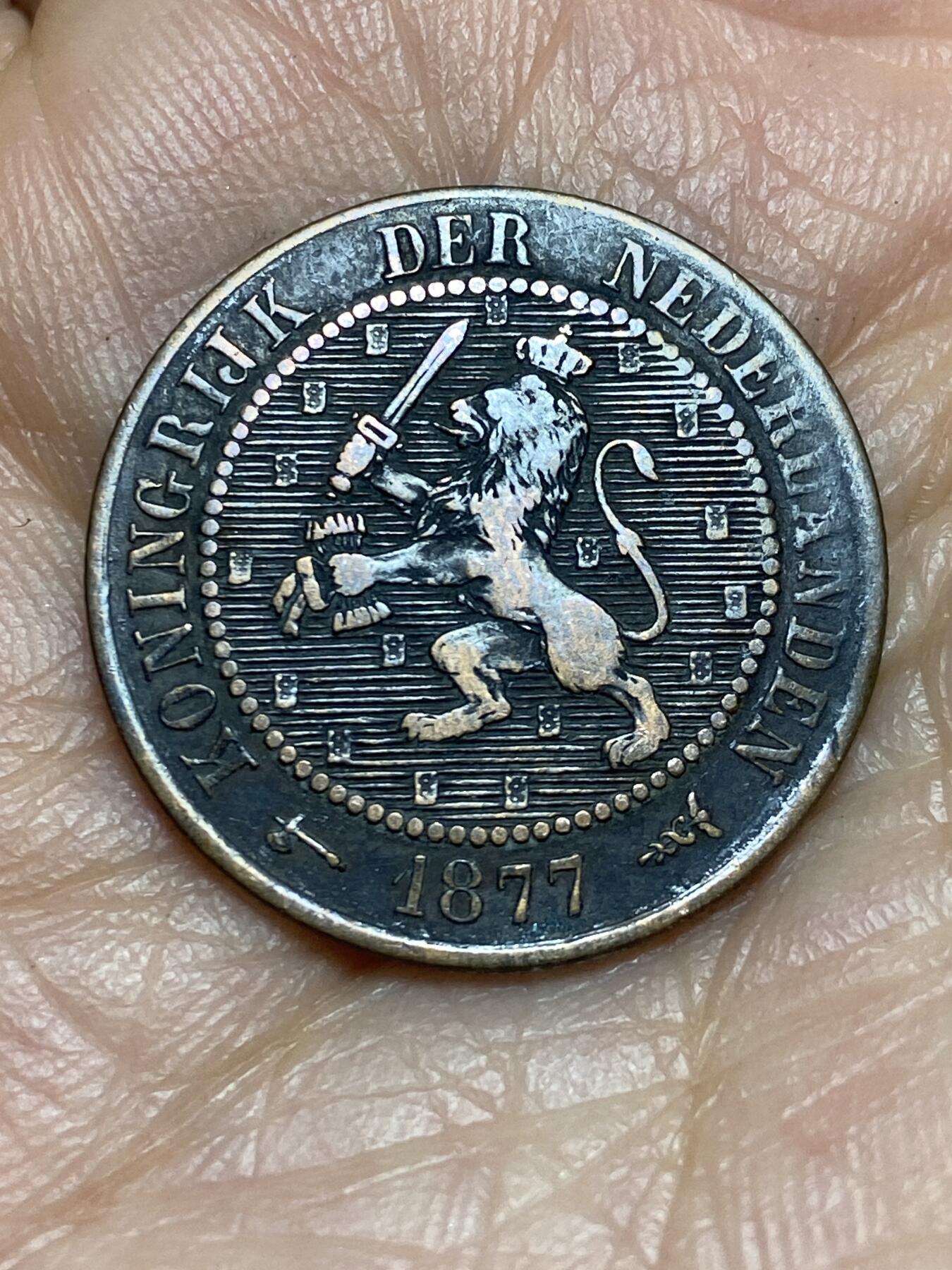 2026年第五场(总第一百七十四场）外国好品散币场(免佣金) 荷兰🇳🇱1877年2.5分(威廉三世时期时期，Broadaxe–宽刃斧标，首发年)