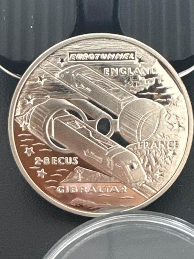 ❤️【币观天下】❤️ 第338期钱币拍卖- 2026.1.9周五晚上6点半场-长期征集拍品 - 直布罗陀93年欧洲隧道建成纪念28.28克999银