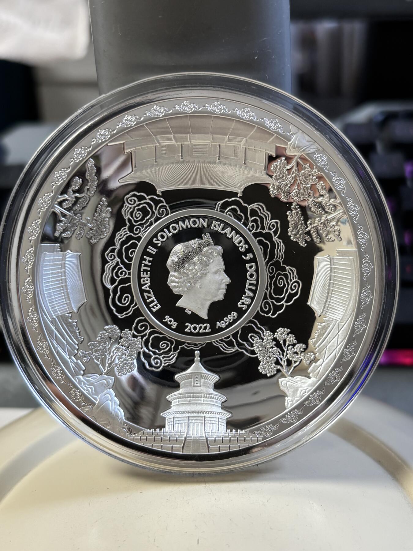 第187期拍卖 所罗门2022年中国熊猫金币发行40周年50克纪念银币，999银，50克，发行2022枚