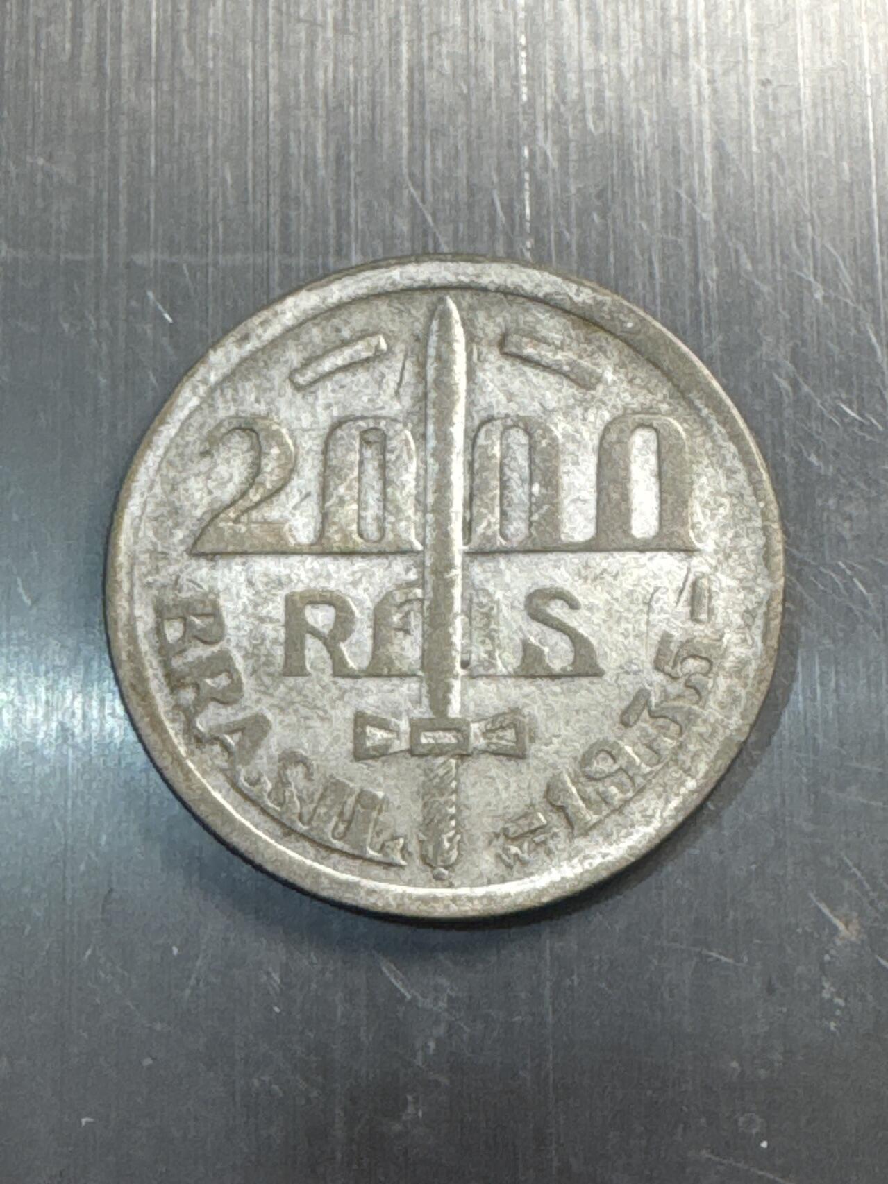 ❤️【币观天下】❤️ 第338期钱币拍卖- 2026.1.9周五晚上6点半场-长期征集拍品 巴西1935年2000瑞尔银币