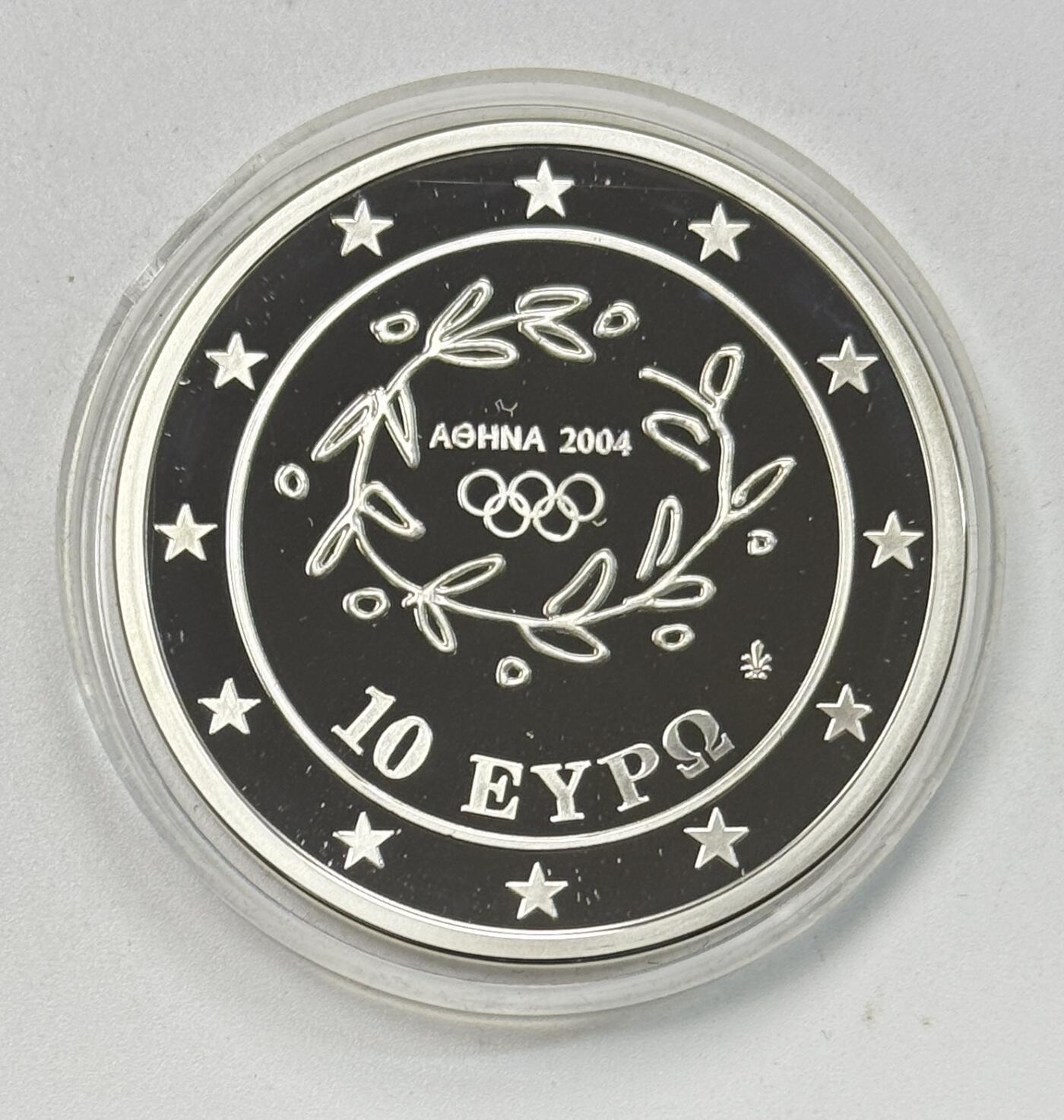 S&S Numismatic世界钱币-拍卖 第118期  希腊2004年 雅典奥运会-铁饼 10欧元精制银币 盒证齐全 34克925银