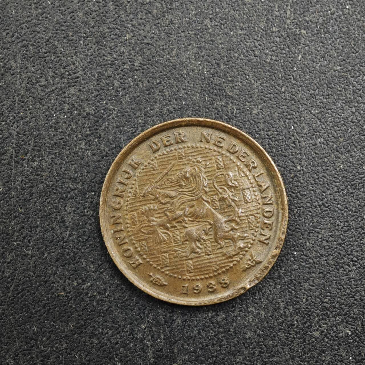 【淘币小摊】实时拍第八百四十三拍   散币场   满百包邮可预留二周 每周一统一发货   荷兰1938年1/2分铜币