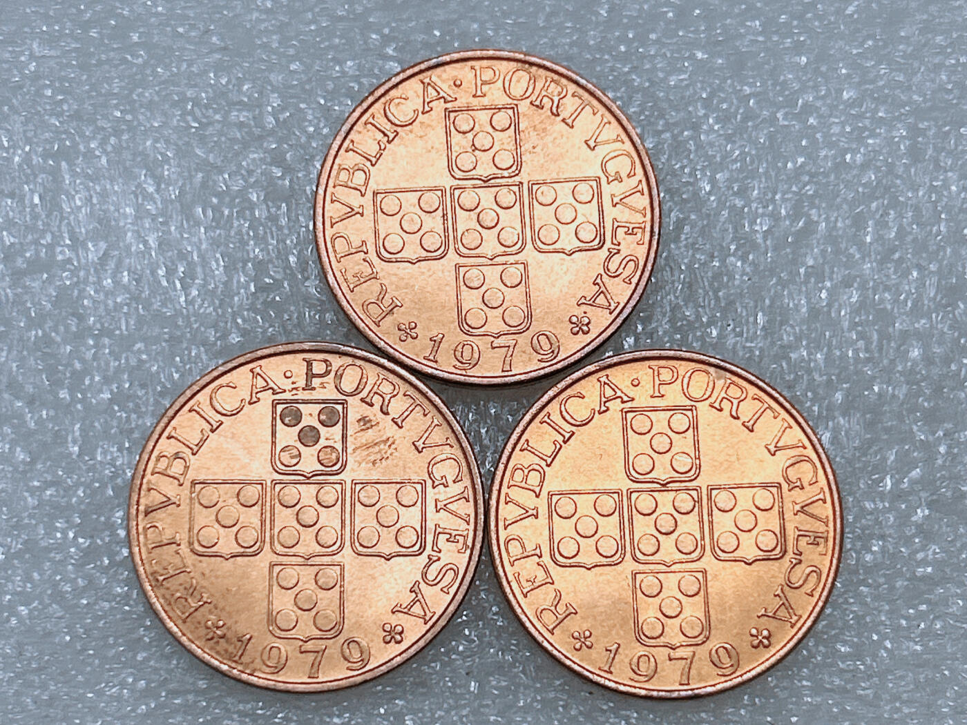 第一海外回流一元起拍收藏 散集专场  第288期 葡萄牙1979年1埃斯库多铜币 3枚 原光美品