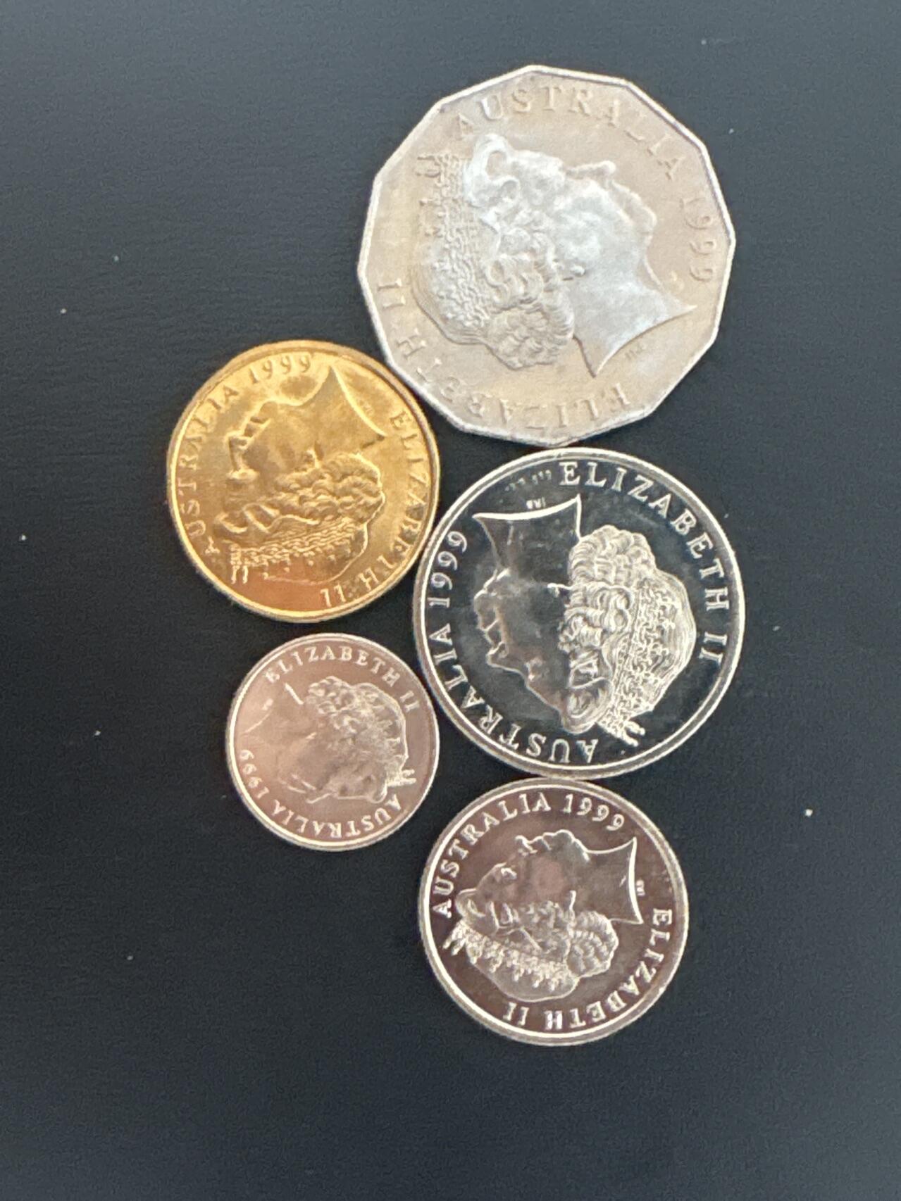 ❤️【币观天下】❤️ 第338期钱币拍卖- 2026.1.9周五晚上6点半场-长期征集拍品 澳大利亚99年套币UNC5枚一组