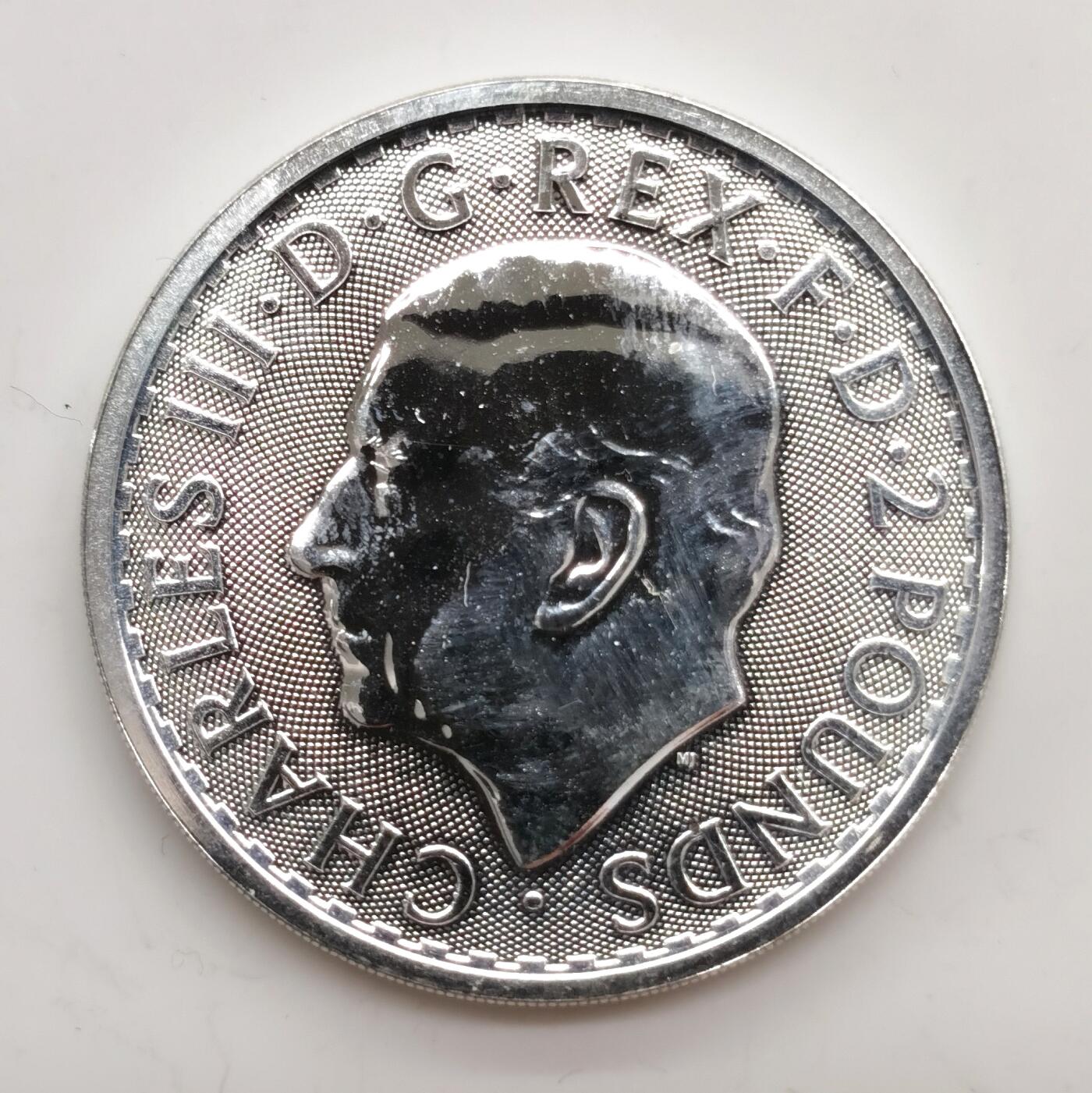 博洋堂世界钱币拍卖第156期（全场包邮） 英国2018年不列颠女神1盎司2镑精制银币