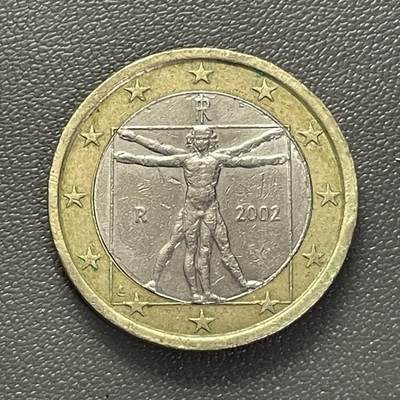 回流20260108 - 意大利2002年1欧元双金属币 达芬奇《维特鲁威人》