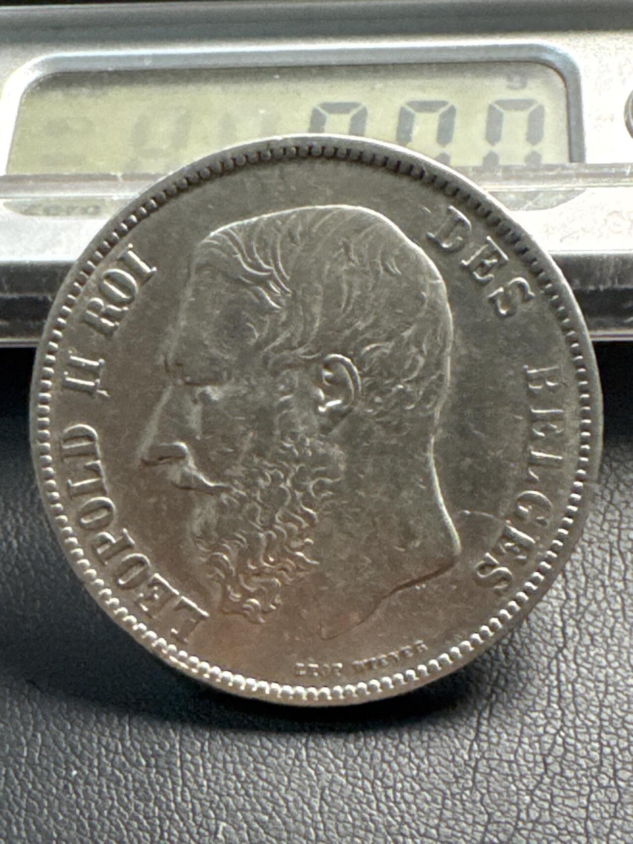 ❤️【币观天下】❤️ 第338期钱币拍卖- 2026.1.9周五晚上6点半场-长期征集拍品 比利时1867年5法郎老银币1枚