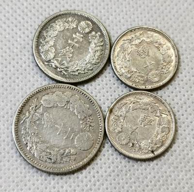 甄臻铺-世界币章拍卖（第46期）送拍享返佣金等优惠多多（1月10日精品场，敬请期待） 带光好品 日本旭日20钱、10钱、龙20钱银币4枚一组