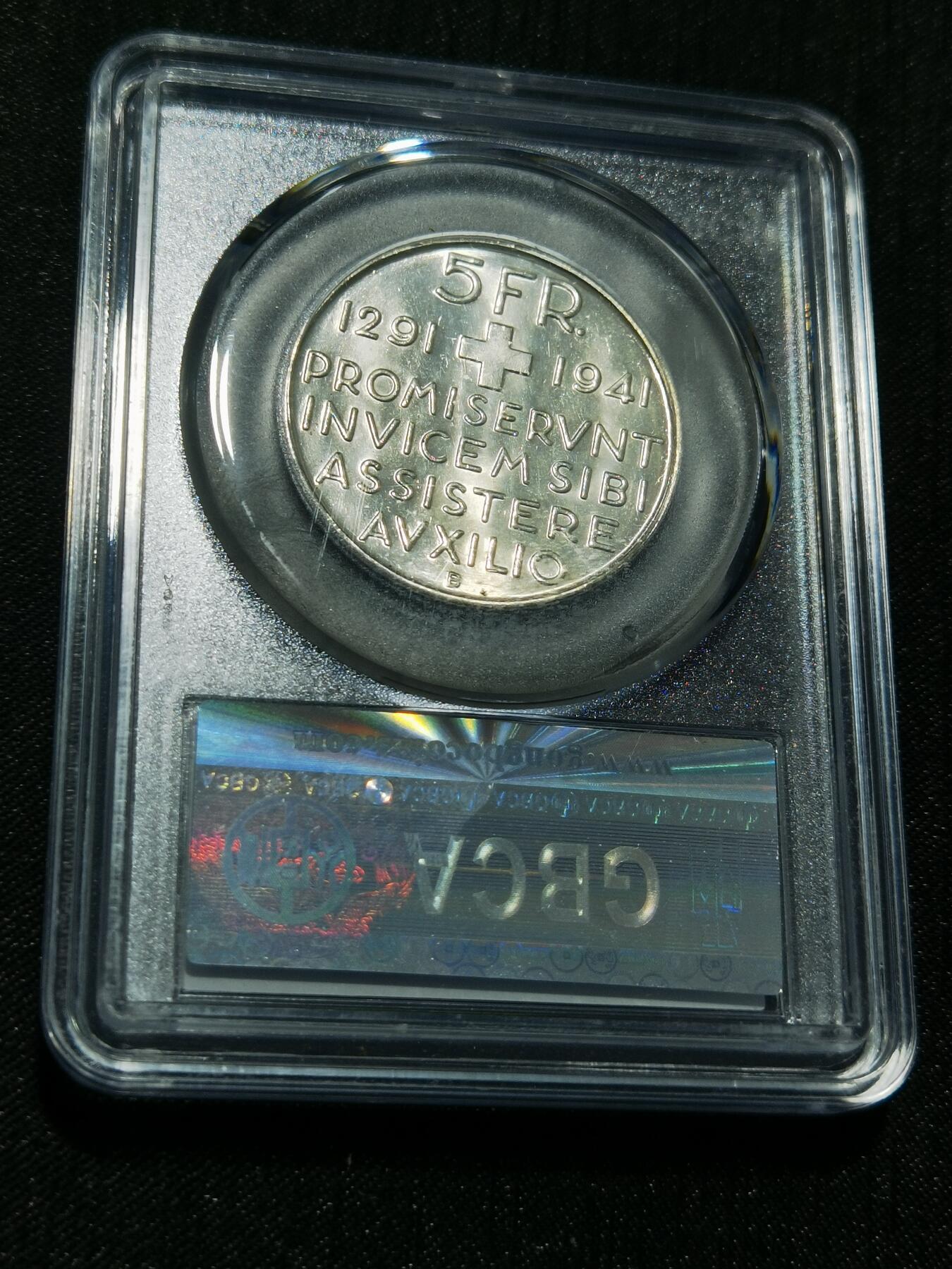 天下钱庄专场欢迎参拍 1941瑞士5法郎银币