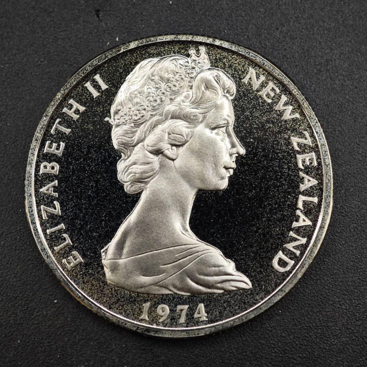 【淘币小摊】实时拍第八百四十三拍   散币场   满百包邮可预留二周 每周一统一发货   新西兰1974年50分精制镍币