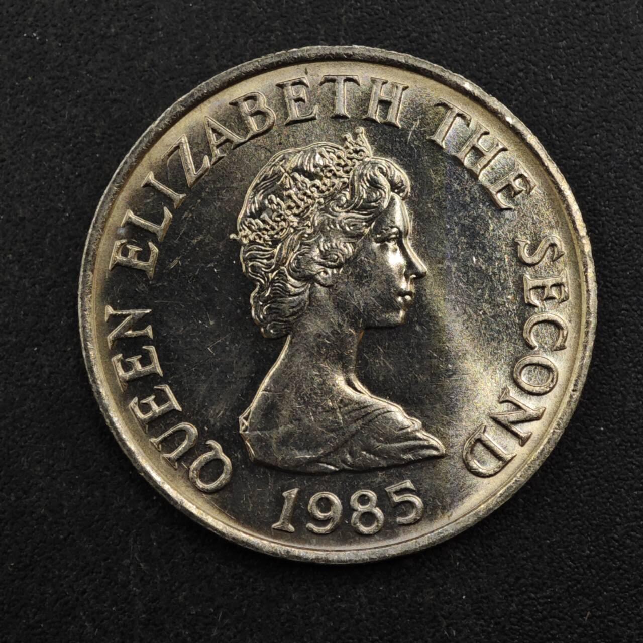 【淘币小摊】实时拍第八百四十三拍   散币场   满百包邮可预留二周 每周一统一发货   泽西岛1985年5便士镍币