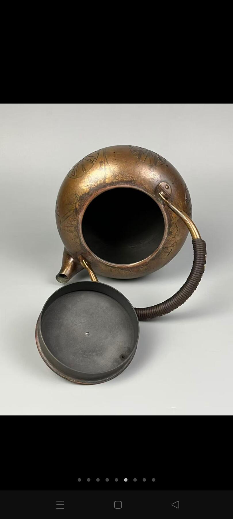 旧藏【京剧脸谱铜壶+铸铁炉】整套，全品完整，实拍如图！