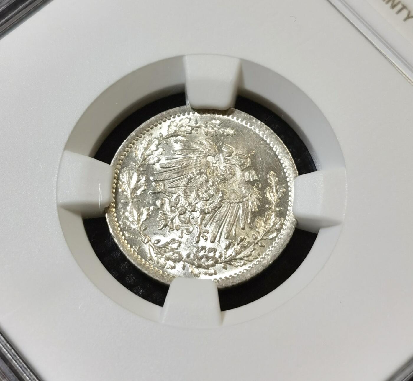 甄臻铺-世界币章拍卖（第46期）送拍享返佣金等优惠多多（1月10日精品场，敬请期待） NGC-MS63 1915年德国1/2马克，少见A厂