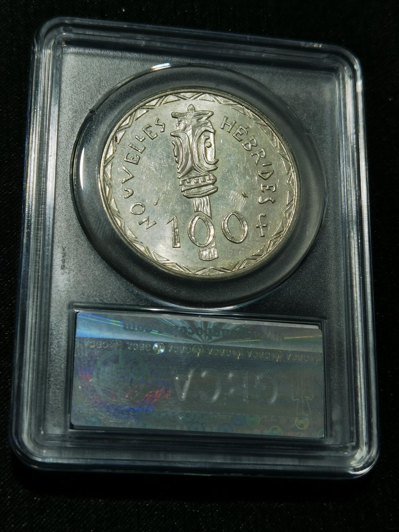 天下钱庄专场欢迎参拍 新赫布里底群岛100法郎银币