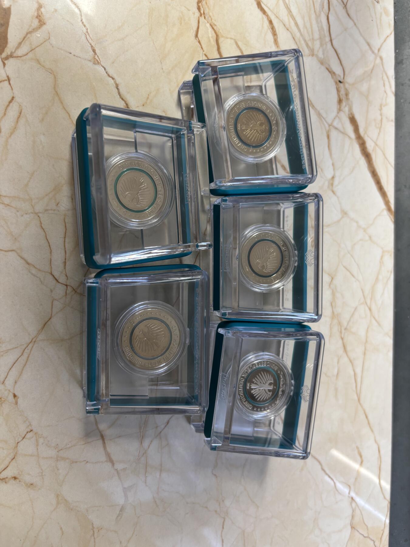 第187期拍卖 德国2020年地球气候带4亚寒带蓝绿环精制币5枚