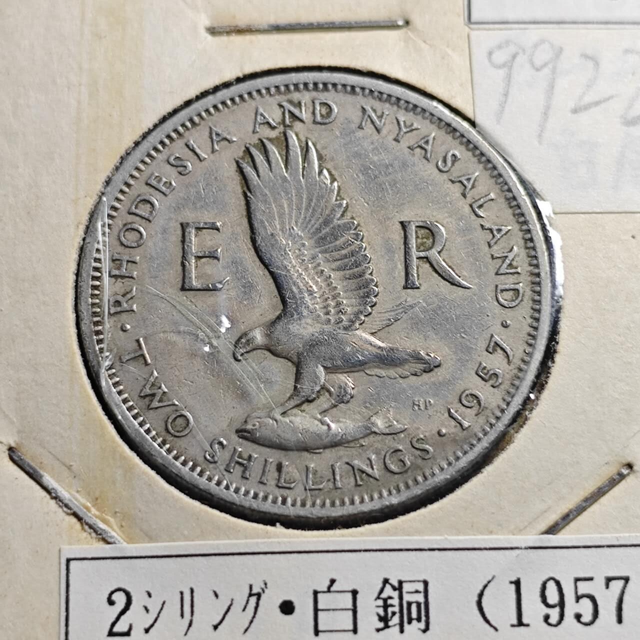 KK钱币收藏小铺  第399期  百期特拍（四拍之三）2月预留时间 周末发货   1957罗得西亚和尼亚萨兰2先令 