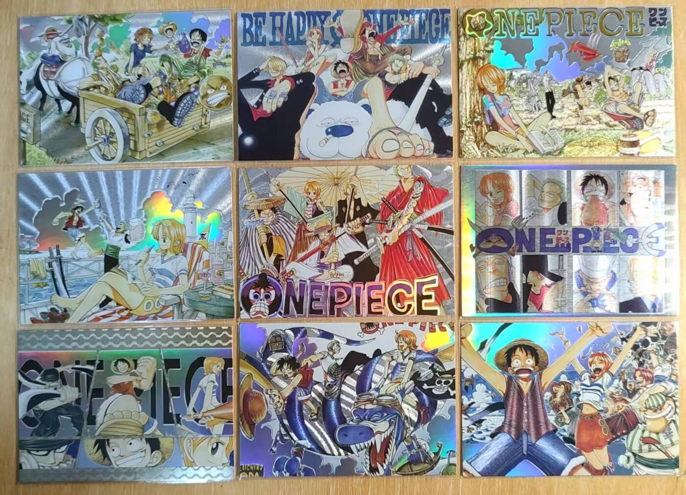 满200包邮！龙虎卡牌-七一场（满200元包邮，无佣金，每周六结拍，欢迎送拍） 粗闪9张 海贼王横版卷头彩页系列第一弹 一套