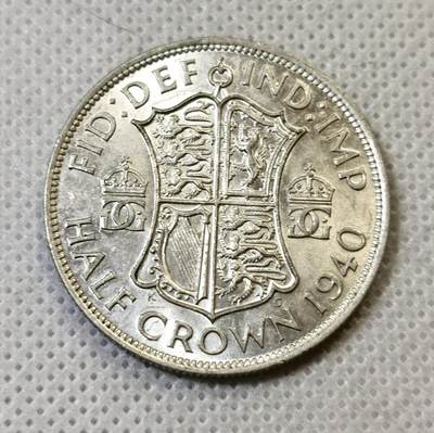 甄臻铺-世界币章拍卖（第46期）送拍享返佣金等优惠多多（1月10日精品场，敬请期待） 英国1940年乔治六世半克朗银币，细节见图