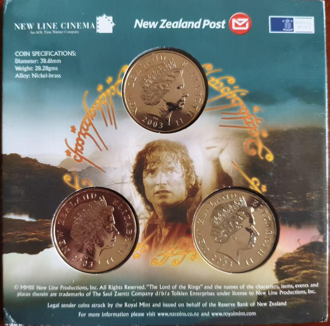 ❤️【币观天下】❤️ 第338期钱币拍卖- 2026.1.9周五晚上6点半场-长期征集拍品 新西兰 指环王一元三枚套MS