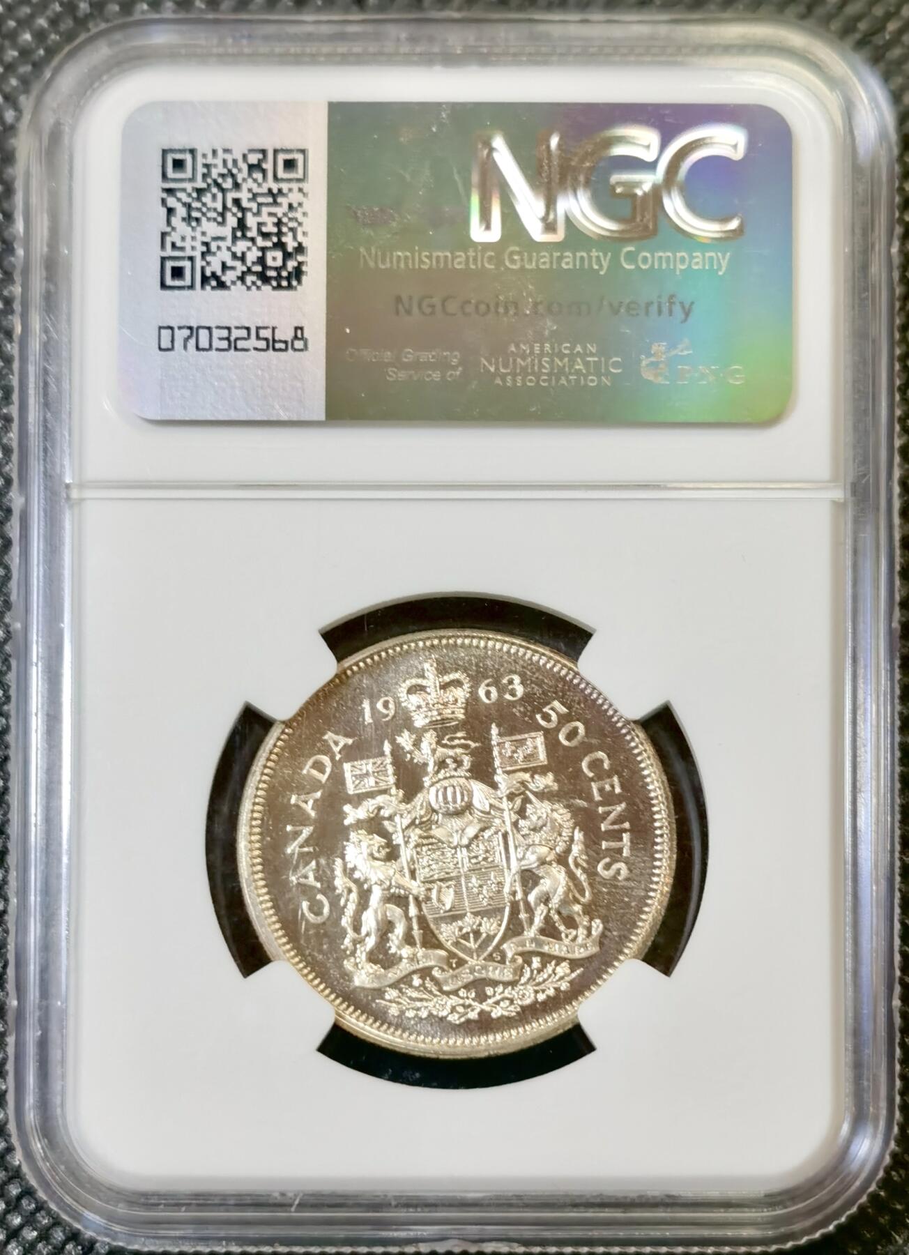 甄臻铺-世界币章拍卖（第46期）送拍享返佣金等优惠多多（1月10日精品场，敬请期待） NGC-PL66 1963年加拿大50分银币