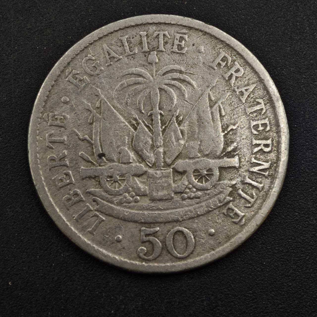 【淘币小摊】实时拍第八百四十三拍   散币场   满百包邮可预留二周 每周一统一发货   海地1907年50分镍币