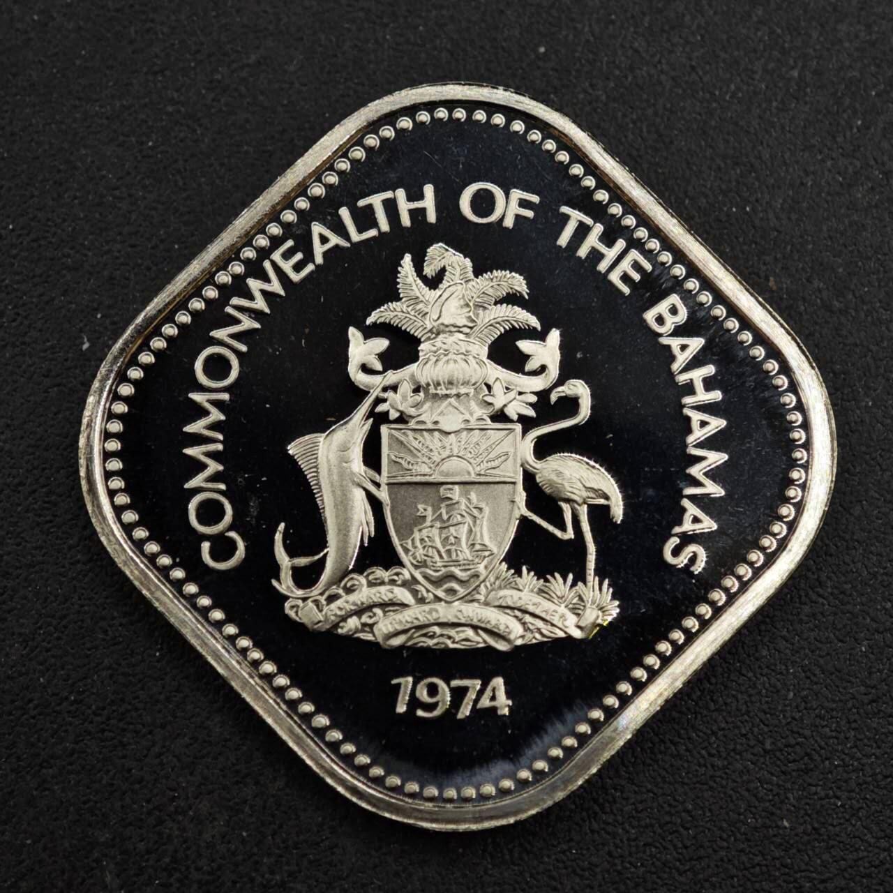 【淘币小摊】实时拍第八百四十三拍   散币场   满百包邮可预留二周 每周一统一发货   巴哈马1974年15分精制镍币