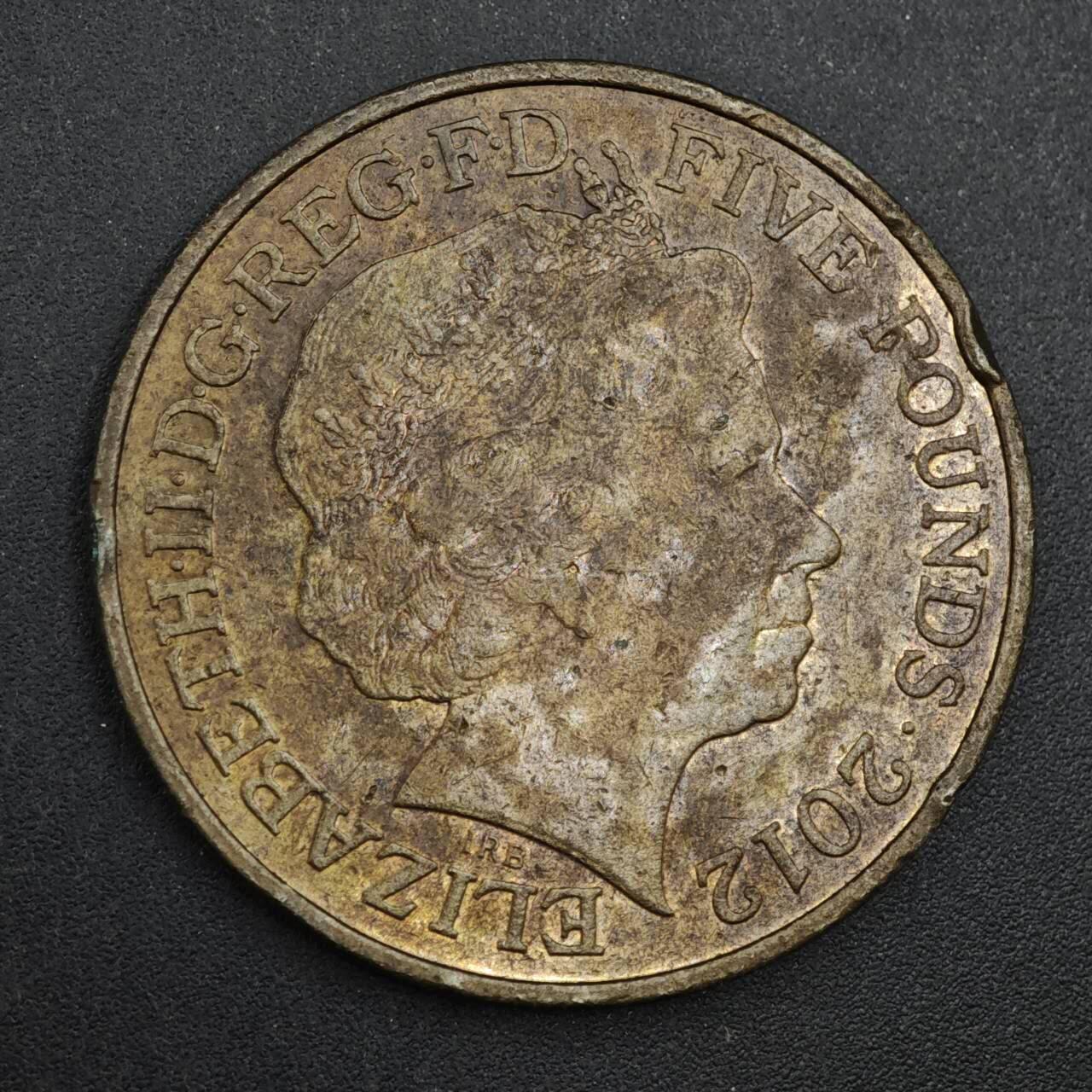 【淘币小摊】实时拍第八百四十三拍   散币场   满百包邮可预留二周 每周一统一发货   英国2012年伦敦奥运会5镑纪念币