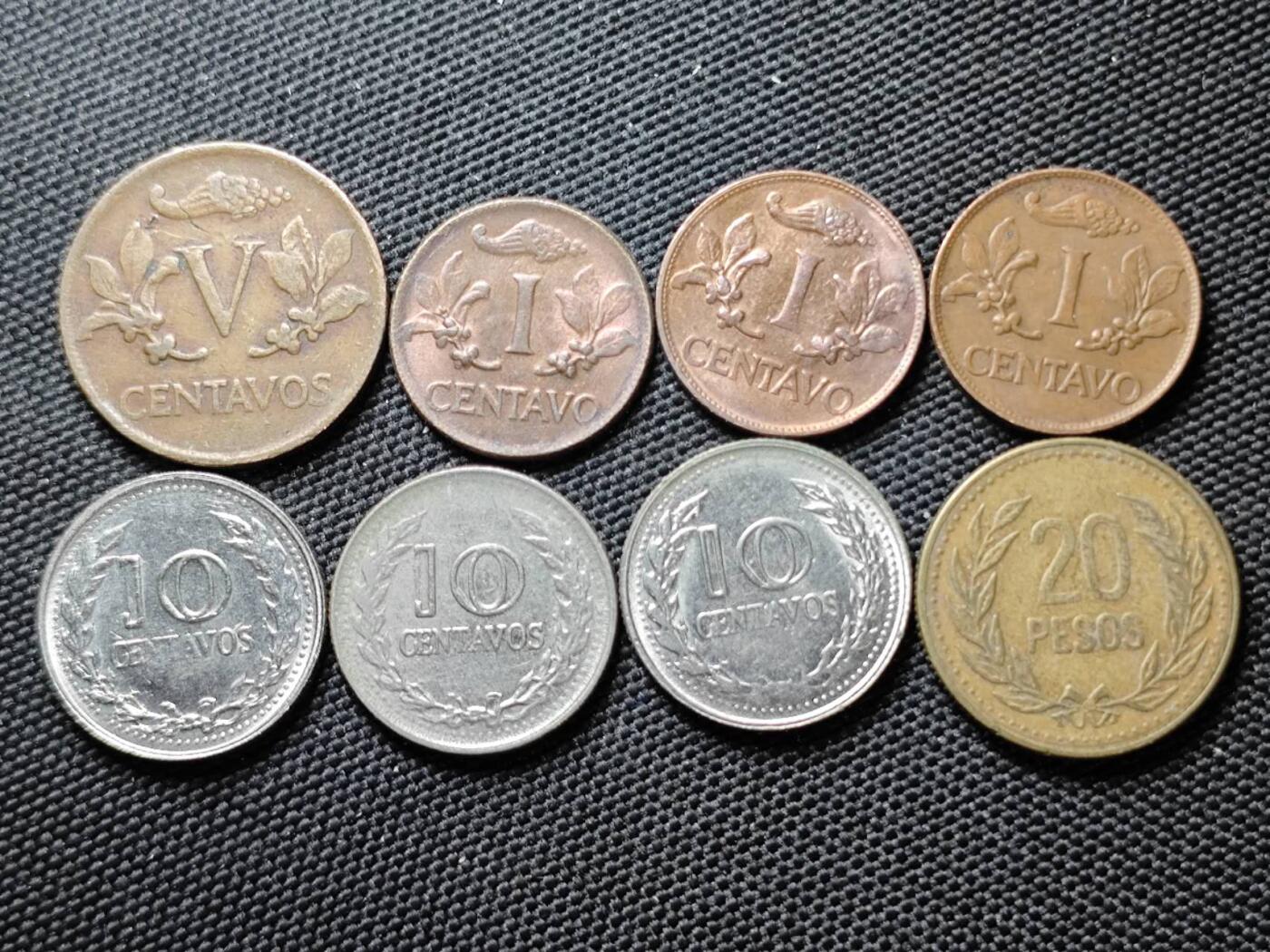 KK钱币收藏小铺  第387期  2月预留时间 周末发货  哥伦比亚一组8枚