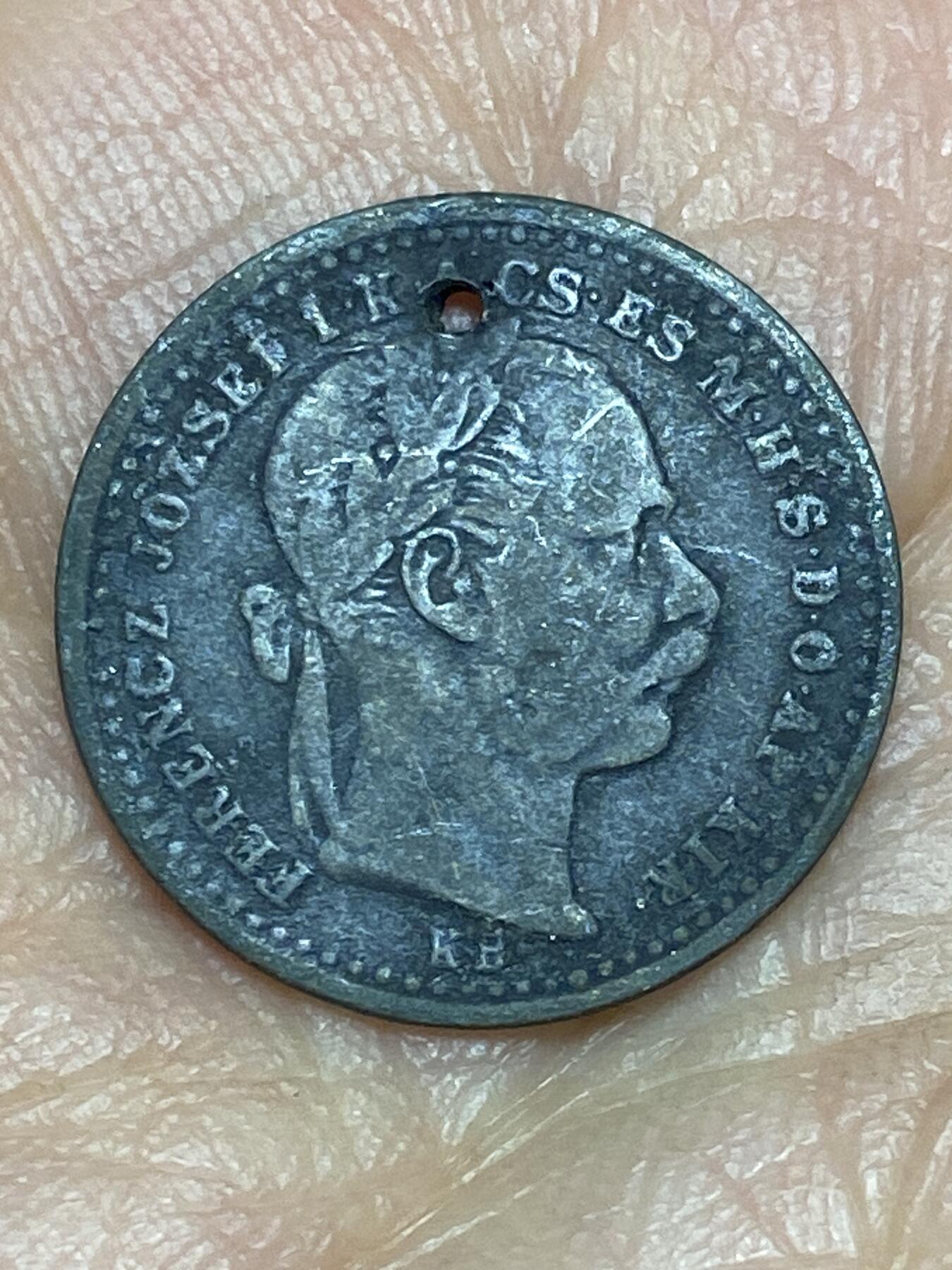 2026年第五场(总第一百七十四场）外国好品散币场(免佣金) 打孔稀少品种–匈牙利王国1870年10克鲁泽银币(奥匈帝国–弗朗茨·约瑟夫一世时期，首发年，KB标克雷姆尼察造，400银)