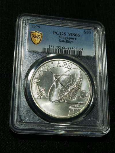 天下钱庄专场欢迎参拍 - PCGS MS66新加坡10元银币