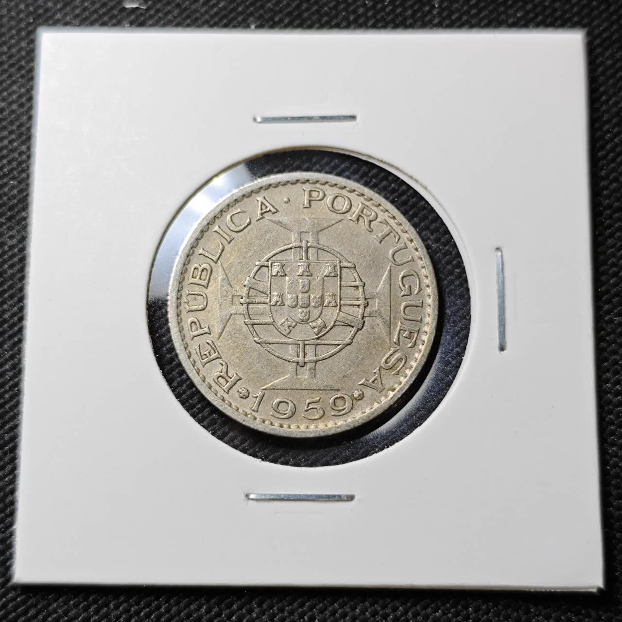 KK钱币收藏小铺  第387期  2月预留时间 周末发货  1959葡属印度1埃斯库多镍币