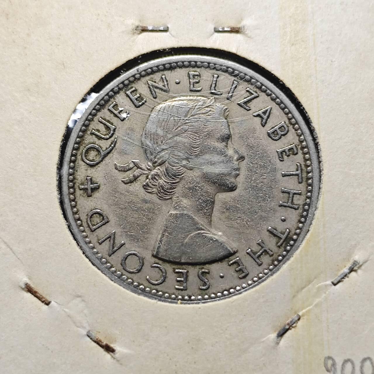 KK钱币收藏小铺  第399期  百期特拍（四拍之三）2月预留时间 周末发货   1957罗得西亚和尼亚萨兰2先令 