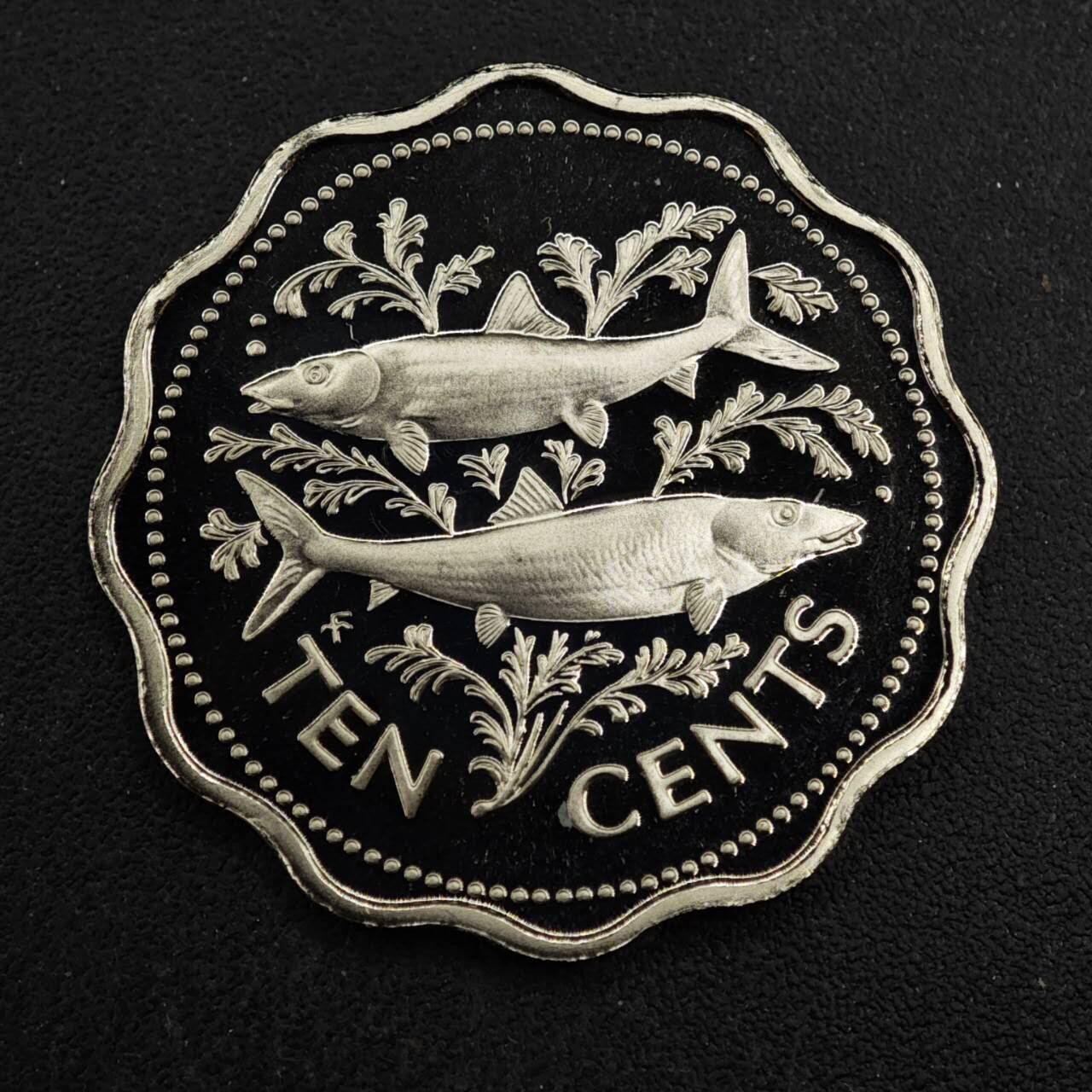 【淘币小摊】实时拍第八百四十三拍   散币场   满百包邮可预留二周 每周一统一发货   巴哈马1974年10分精制镍币